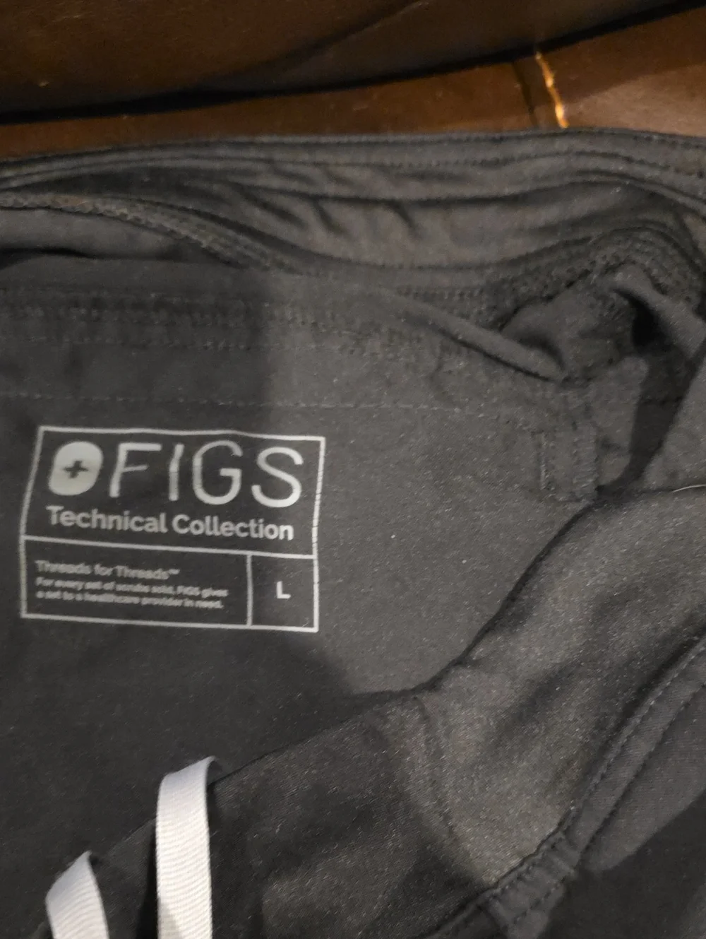 FIGS Axim Technical Collection Black Scrub Pants- L